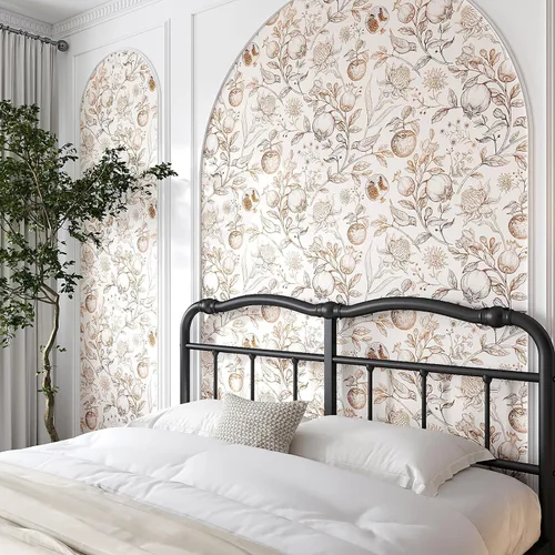 Miniatura 3 de VEELIKE Gold Birds - Papel tapiz de vinilo floral, autoadhesivo, extraíble, apto para inquilinos, 17.7 x 354 pulgadas