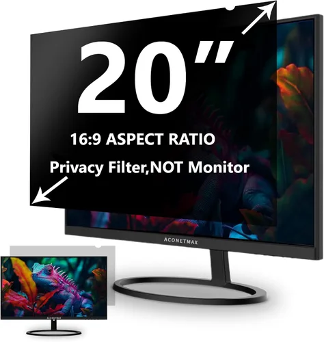 Filtro de pantalla de privacidad de computadora de 20 pulgadas para monitor de pantalla ancha de 16:9 | Escudo de privacidad | Filtro de luz azul y