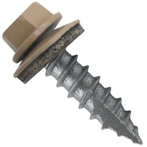 Miniatura 16 de HERR #14 CHARCOAL Tornillo de techo de chapa metálica de cabeza hexagonal: 250 tornillos x 1