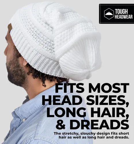 Miniatura 11 de Slouchy Cable tejido Gorro de lana por Tough Headwear – Gorro de lana de gran tamaño Sombreros Gorros Graves Sombreros Para Hombres y Mujeres