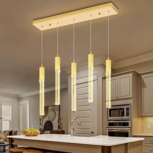 Miniatura 29 de Flashing God Candelabro LED moderno, 10 luces negras regulables, lámpara colgante con control remoto de techo alto para escalera, sala de estar