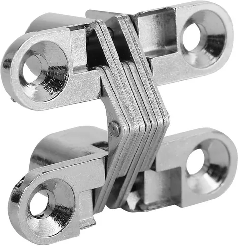 Miniatura 7 de Bisagras ocultas de aleación de zinc de 180 grados Bisagra de puerta cruzada oculta invisible Kit de gabinete de muebles de fácil instalación (S)