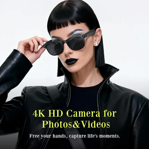 Miniatura 2 de Últimas gafas inteligentes AI con cámara 4K - Grabación de video manos libres, audio de oído abierto y conexión inalámbrica para Vlog, conducción