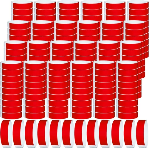 Miniatura 9 de 2400 piezas de pulseras de papel de plástico para eventos, pulseras de identificación de papel de colores, brazaletes para eventos (azul)