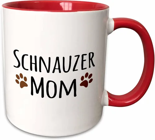 Miniatura 11 de 3dRose Schnauzer Dog Mom - Perro por raza - huellas marrones fangosas - amante de los perritos - orgulloso dueño de mascotas mama 11oz taza azul