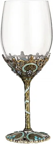 Miniatura 8 de Simcat Copa de Vino de Esmalte Pintada a Mano con Flores, Vaso Transparente Refinado, Tallo para Cabernet, Regalos