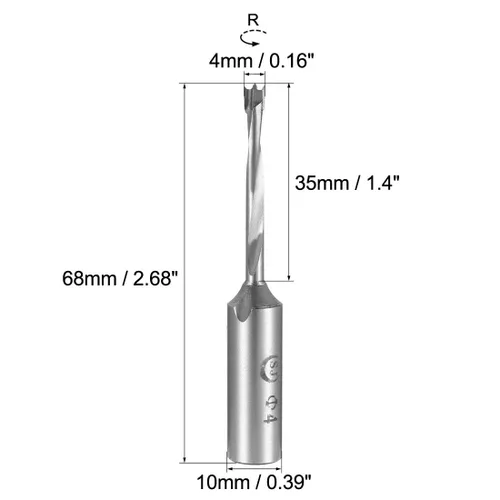 Miniatura 2 de uxcell Brocas Brad Point para madera 0.157 in x 2.677 in de carburo de torneado derecho para carpintería herramienta de perforación de carpintería