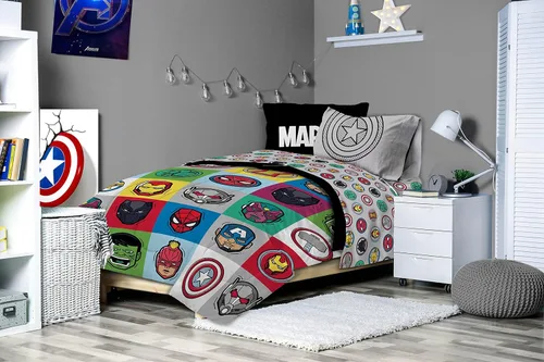 Miniatura 7 de Jay Franco Marvel Avengers Pop - Juego de ropa de cama tamaño matrimonial de 7 piezas, incluye edredón y juego de sábanas, microfibra súper suave