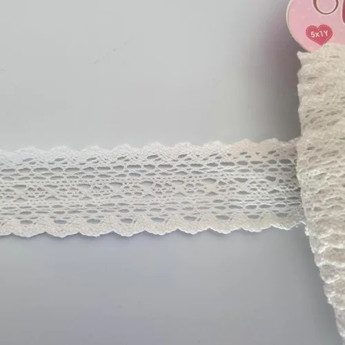 Miniatura 7 de Miconmon - Cinta de encaje de algodón blanco de 15 yardas cada rollo, 1 pulgada (1 pulgada), color blanco