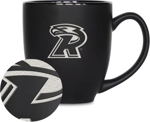 Miniatura 354 de Rico Industries - Taza de cerámica mate negra con grabado láser estándar de 15oz para NCAA (escuelas T & U) - Para bebidas calientes o frías