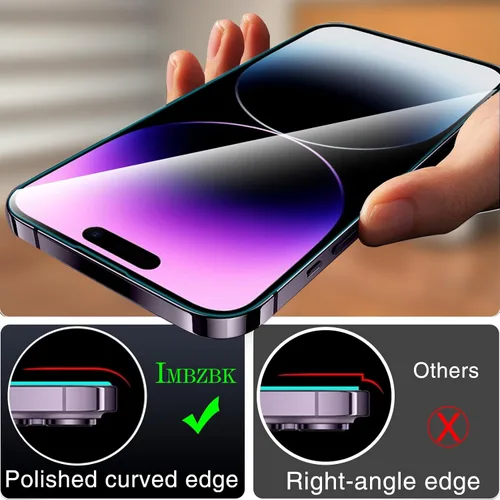 Miniatura 7 de IMBZBK [Eliminación automática de polvo] Paquete de 3 protectores de pantalla para iPhone 14 Pro Max [6.7 pulgadas], película compatible con fundas