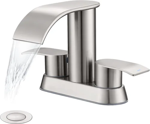 Miniatura 17 de Ultimate Unicorn Grifo de Baño para Lavabo Dorado Cepillado, Grifo de Lavabo de Baño de 4 Pulgadas para 3 o 2 Agujeros, Grifos de Cascada de 2 Oro