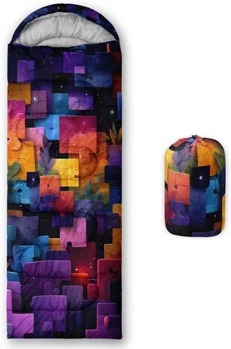 Miniatura 26 de Saco de dormir con estampado lneffble, sacos de dormir, saco de dormir para acampar al aire libre, adecuado para niños, portátil para niños y niñas