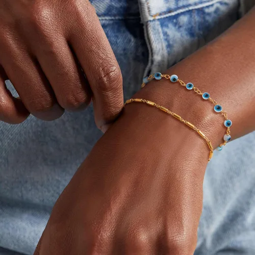 Miniatura 3 de Dremmy Studios Pulsera de oro para mujer, chapada en oro de 18 quilates, delicado clip de circonita cúbica, disco de moneda, estrella, cable