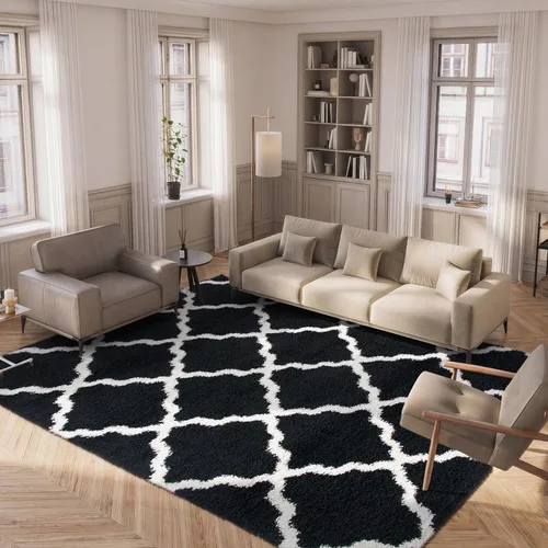 Miniatura 108 de Safavieh - Dallas Shag Collection SGD257A - Alfombra de área con diseño de enrejado de 10 x 14 pies