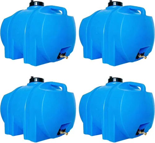 Miniatura 10 de WaterPrepared Tanque de Agua Portátil, Mango de Plástico y Espita de Manguera, 35 Galones, Azul - Dispensador de Bebidas e Hidratación de Servicio