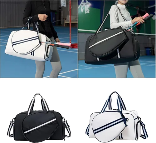 Miniatura 2 de Bolsa de gimnasio deportiva grande con zapatos y bolsillos húmedos y secos, funda de paleta para hombres y mujeres, accesorios deportivos, bolsas
