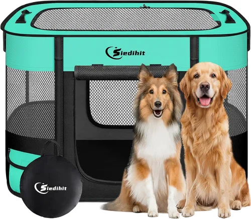 Miniatura 21 de Corralito para perros, gatos y mascotas, corralito portátil para perros en interiores y exteriores, viajes, camping, carpa jaula plegable para Gris