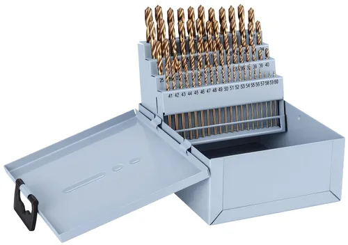 Miniatura 7 de Juego de brocas de cobalto de 115 piezas, juego de brocas de acero de alta velocidad M35 para metal endurecido, acero inoxidable, hierro fundido