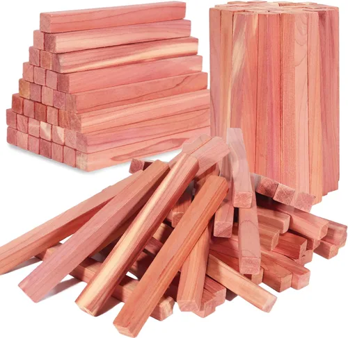 UNIVIVO 50 PIEZAS Bloques de Cedro para Almacenamiento de Ropa, 100% Palitos de Cedro Rojo Aromático para Closet, Guardarropa, Cajones