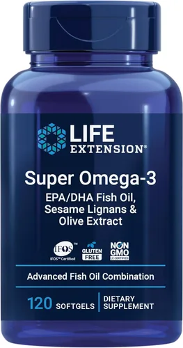 Life Extension Aceite de pescado Super Omega-3 EPA/DHA, lignanos de sésamo y extracto de aceituna – salud cognitiva, apoyo para la salud del