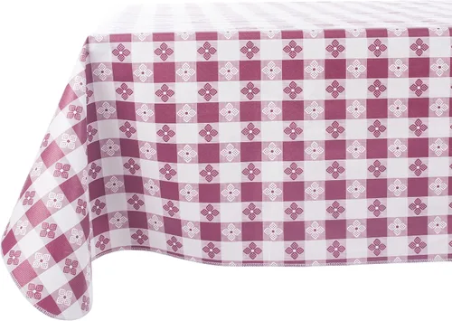 Yourtablecloth - Mantel de vinilo a cuadros, con parte trasera de franela, para restaurantes, picnics, bistró, comedor interior y exterior Borgoña y