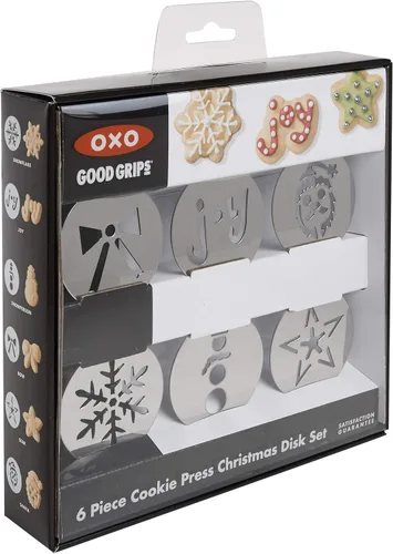 Miniatura 3 de OXO Good Grips - Juego de discos navideños para galletas, Metálico