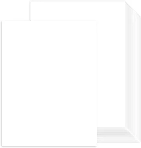 100 hojas de cartulina blanca de 8.5 x 11 pulgadas papel certificado, papel de impresora de tarjetas blancas Goefun para invitaciones, menús, bodas,