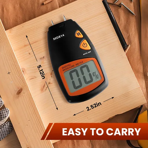 Miniatura 4 de Medidor digital de humedad de madera de 4 pines medidor de humedad preciso para madera de mano probador de humedad con pantalla LCD para madera