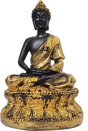 Miniatura 11 de Purpledip Ídolo de resina Lord Buda: Estatua para decoración de meditación (11027A)
