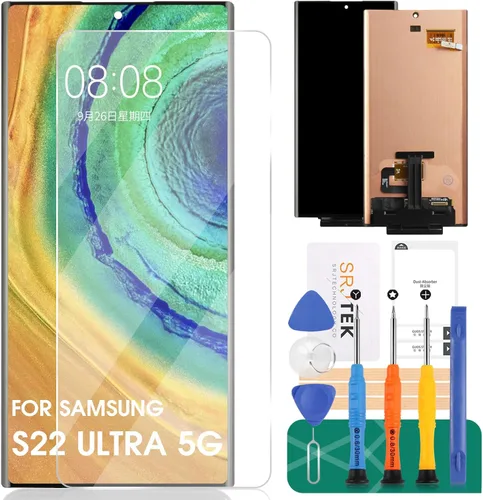 OLED - Pantalla de repuesto para Galaxy S22 Ultra 5G para Galaxy S22 Ultra 5G, pantalla LCD para Samsung SM-S908 SM-S908B, kit de reparación de