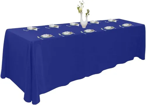Miniatura 22 de Urby Mantel negro para mesas rectangulares de 6 a 8 pies con capacidad para 6 a 8 personas, manteles de mesa de tela para fiestas de 6 a 8 sillas