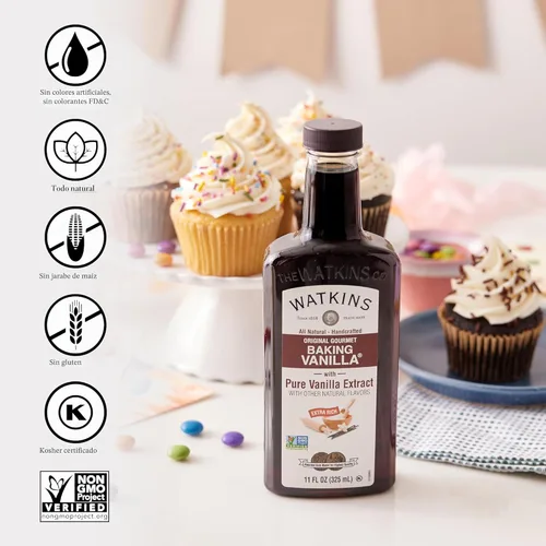 Miniatura 5 de Watkins All Natural Original Gourmet - Vainilla para hornear, con extracto de vainilla puro, 11 onzas líquidas (paquete de 1), el embalaje puede