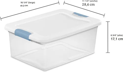Miniatura 2 de Sterilite - Paquete de 12 contenedores apilables con pestillo, contenedores de almacenamiento bajo la cama con tapas, plástico transparente, 15