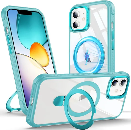 Miniatura 24 de Anqrp Funda transparente con función atril magnética con junta tórica para iPhone 12/12 Pro, compatible con Mag-Safe, de grado militar, reforzada