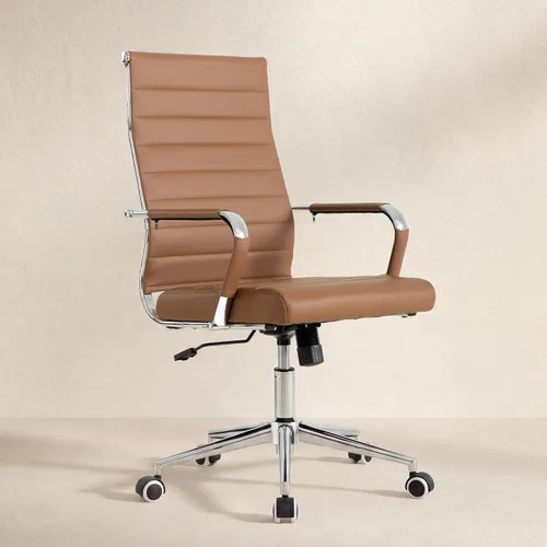 Miniatura 9 de Silla de escritorio de oficina Okeysen, sillas de cuero modernas y ergonómicas para sala de conferencias, silla giratoria ajustable en altura