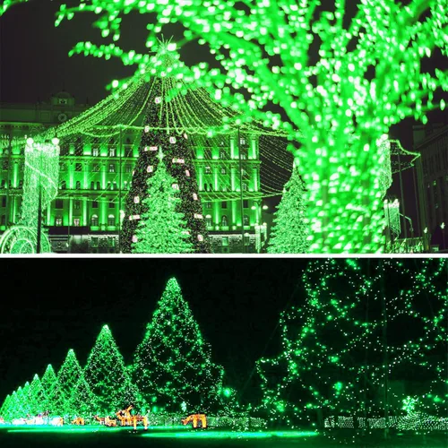 Miniatura 2 de Luces de decoración para el día de San Patricio, 33 pies, 100 luces LED, luces verdes de Navidad, impermeables, para exteriores, cadena de luces