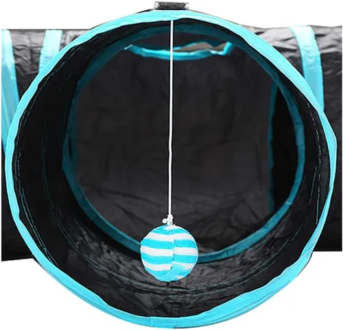 Miniatura 4 de Túneles para gatos, juguetes de juego arrugados, tubo plegable con laberinto de bolas, casa para gatos, mascotas, interactivos, para gatos, Túnel