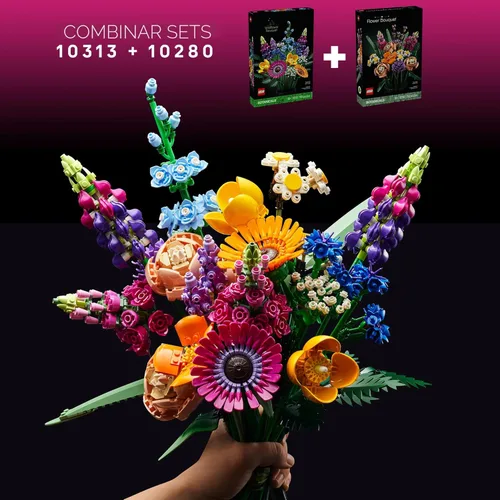Miniatura 8 de LEGO Botanicals Juego de Construcción Ramo de Flores - Flores Artificiales para Decoración del Hogar y Exhibición, Edades 18+ - Pequeñas Flores
