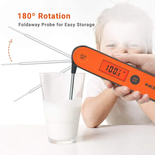 Miniatura 6 de Inkbird Termómetro de carne de lectura instantánea IHT-1P, termómetro digital impermeable recargable para alimentos con calibración, imán