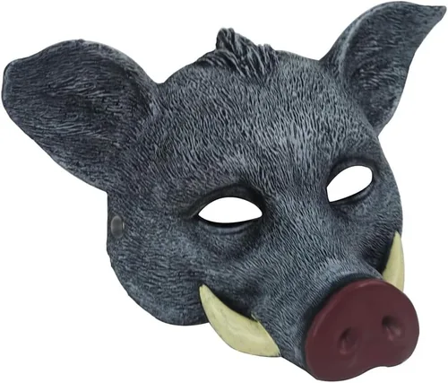 Miniatura 10 de 1 máscara de cerdo de jabalí de terror de Halloween para Halloween, Navidad, mascarada, carnaval, disfraces, fiesta, accesorios Negro