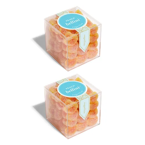Miniatura 9 de Sugarfina Peach Bellini - Cubo de caramelo pequeño, gomitas, 3.6 onzas, 1 unidad