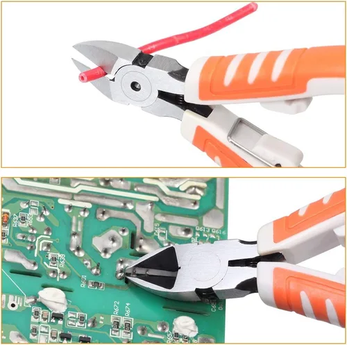 Miniatura 5 de SPEEDWOX Alicates de corte diagonal de precisión de 5 pulgadas, cortadores de alambre ultra afilados, alicates electrónicos ultra afilados