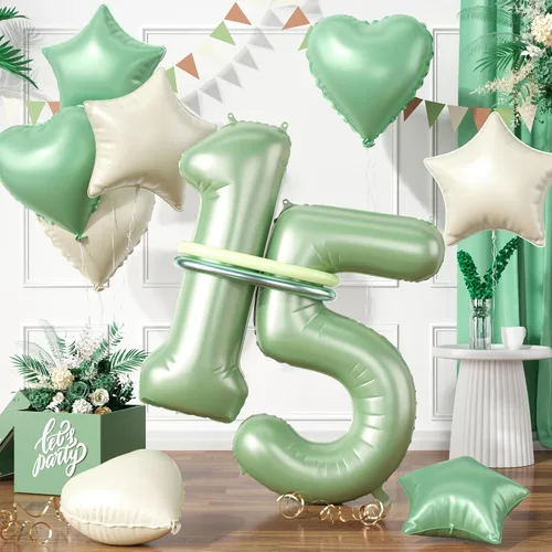 Miniatura 42 de Globos dorados de color champán con el número 11, globos de oro claro, globo de aluminio dorado con forma de corazón con estrella y globo largo