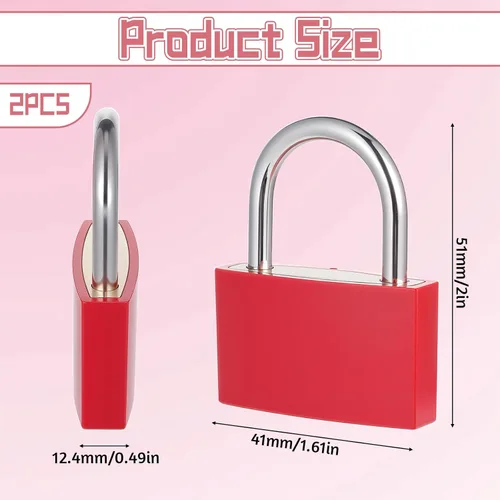 Miniatura 2 de Cerradura para casillero con llave, candado pequeño con llave, casillero de gimnasio de 1.654 in, cerraduras resistentes, candados impermeables