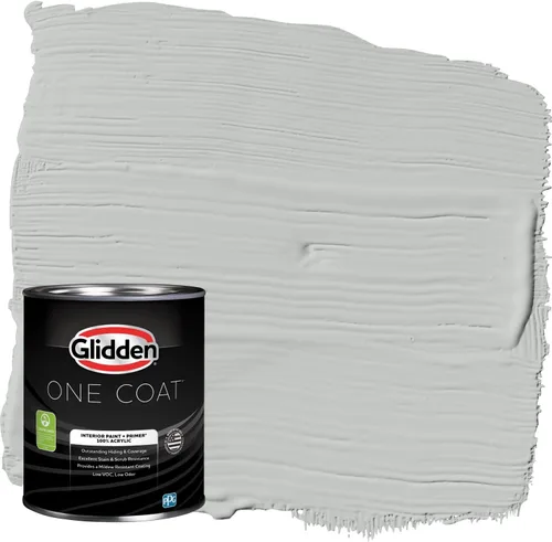 Miniatura 28 de Glidden Pintura Interior + Imprimación: Gris/Plata Antigua, Una Capa, Satinado, 1 Galón