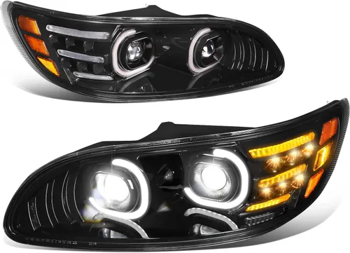 Miniatura 9 de DNA MOTORING HL-HAY-020-CH Par de faros de halo completos con señal de giro secuencial LED, medio anillo, compatible con modelos 08-14 Dodge