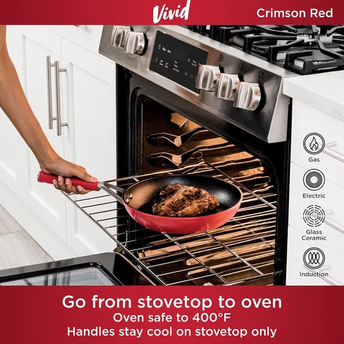 Miniatura 4 de Ninja C28000 Foodi NeverStick Vivid - Juego de utensilios de cocina de 8 piezas con tapas, antiadherentes, duraderos y aptos para horno hasta 400
