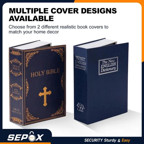 Miniatura 4 de SEPOX® Twins Caja Fuerte con Forma de Libro, Caja de Seguridad con Cerradura de Combinación Premium - Segura para Dormitorio y Versátil - Cubierta