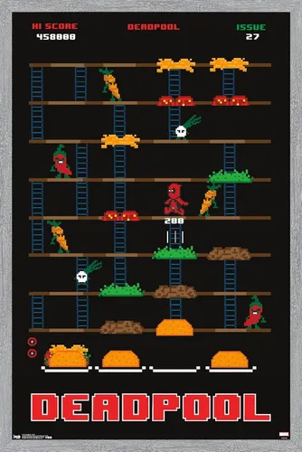 Miniatura 16 de Trends International Marvel Comics-Deadpool-Game Wall, 22.375 x 34 pulgadas, paquete de póster y clip